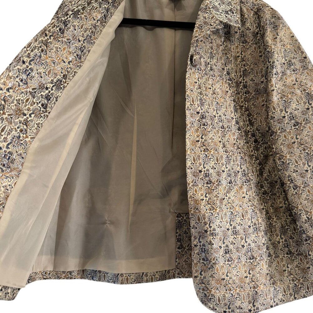 Chico's Women's Metallic Gold Jacquard Tandie Blazer Jacket Size 2 (US L/12) - Picture 5 of 12
